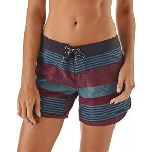 Patagonia 10 Wavefarer Boardshorts 5" Striped Drawstring Swim Beach Wome…